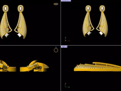 Beautiful Diamond Earring -  0016  3D print model