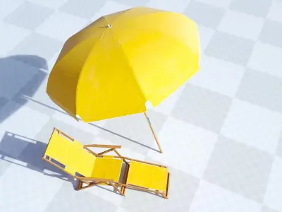 Beach set 3D model