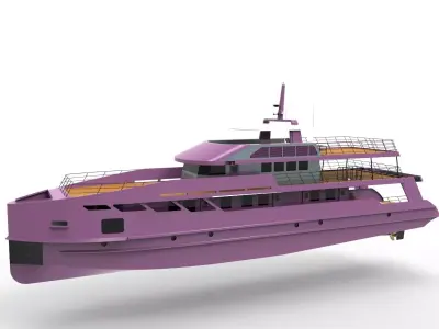 Pink yacht 3D model