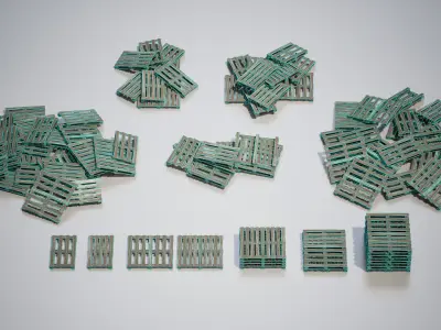 Industrial Wood Pack 01 Low-poly 3D model