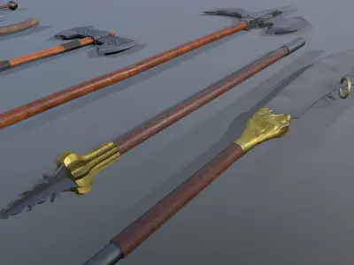 Weapon low-poly set Low-poly 3D model