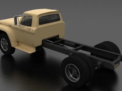 F-Series F-700 Truck Chassis 1965 Low-poly 3D model