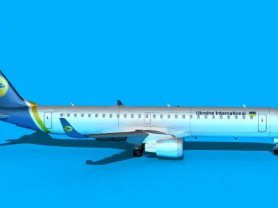 Embraer Emb-190 Ukraine Intl 3D model