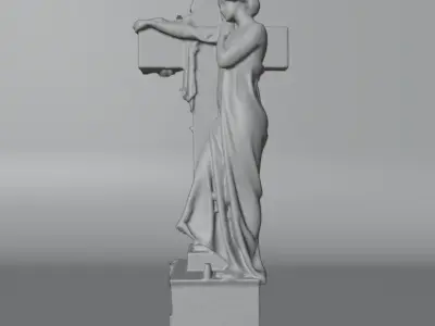 Graveyard Statue 3d Scan retopologized Free low-poly 3D model