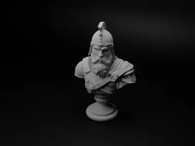 Finnish Warrior Bust Chess 3D print model buy
