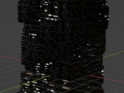 Sci fi night city building 7 Low-poly 3D model