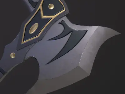Fantasy Battle Axe PBR Low-poly 3D model purchase