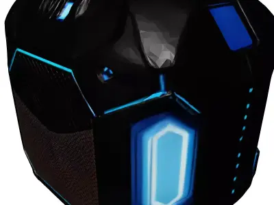 SciFi Energy Pack with Glowing Indicator 3D model