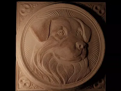 Dog CNC 3d Print High Relief Sand Casting 3D print model