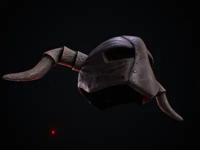 Horn Helmet Low-poly 3D model