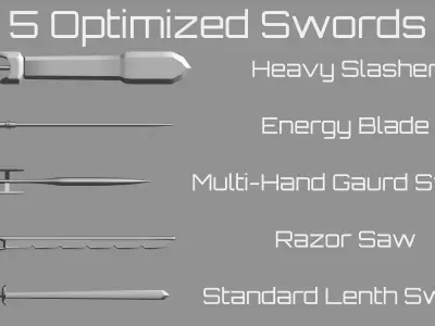 Weapons Pack 1 - Swords Blades and Dagger Free low-poly 3D model