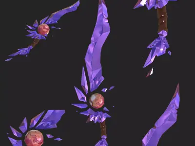 Crystal Sword Low-poly 3D model buy