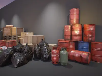 Industry Props Pack Low-poly 3D model
