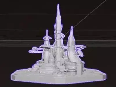 Alien Sci-Fi City Environment 3D model
