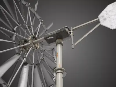  Wind Turbine Windmill Industrial Prop Low-poly 3D model