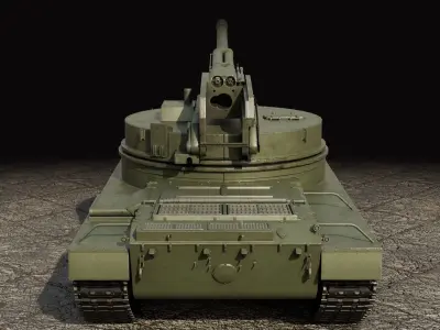 Object 327  Puck self-propelled artillery low-poly rigged Low-poly 3D model