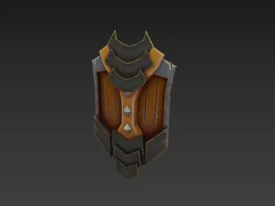 Shield Pbr gamerady stylized paint Low-poly 3D model
