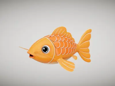 Rigged Cartoon Fish 3D model