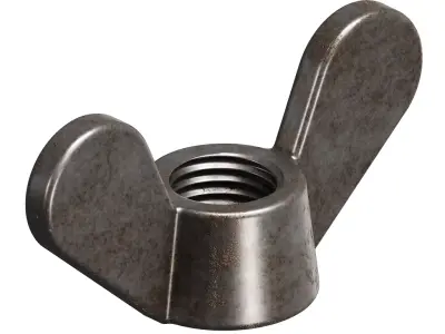 Rusty Steel Wing Nut 3D model
