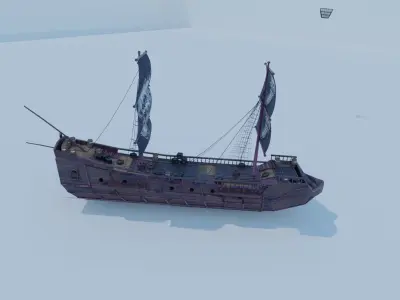 Pirate Ship 3D model -  Low-poly 3D model Low-poly 3D model