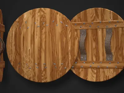 Round Shield01 Low-poly 3D model