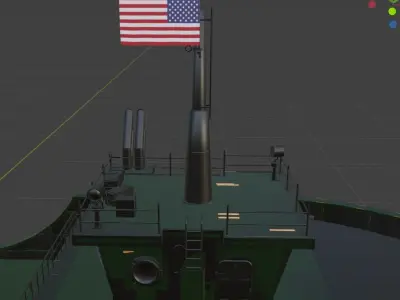 Sea Barge Low-poly 3D model