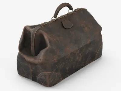 Vintage Shabby Leather Bag 3D model