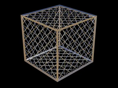 Cubical Cage 3d Model Low-poly 3D model