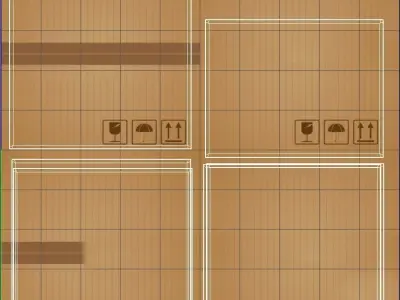 Box set stack of cardboard boxes on pallet Low-poly 3D model