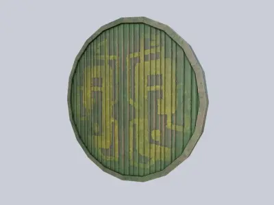 Mayan shield Low-poly 3D model