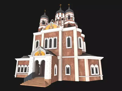 Cathedral Alexander Nevsky  Low-poly 3D model