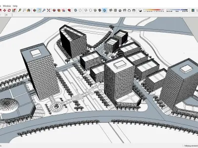 Sketchup Commercial Office Complex 224 3D model