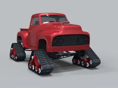 Pickup with Mattracks Suspension tracks 3D model