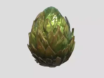 Green Dragon Egg by Tripo Free low-poly 3D model
