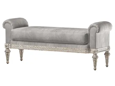 theodore alexander fontenay bench and pouf 3D model