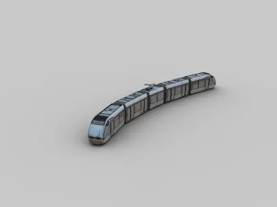 Lowpoly Tram 10 Low-poly 3D model