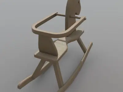 Rocking Horse Low-poly 3D model