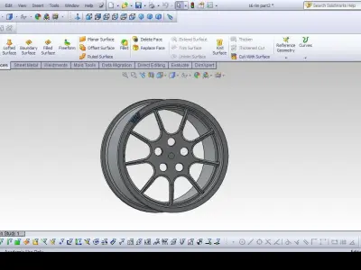 16 inch rim with tyre Free 3D model