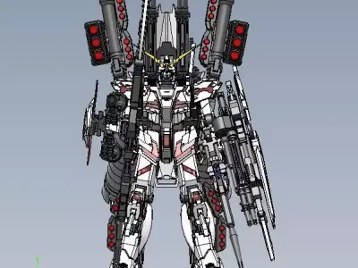 Unicorn Gundam FA Free 3D model