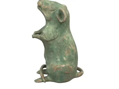 Rat oxydated statue Low-poly 3D model