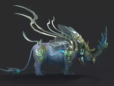 rhinoceros Low-poly 3D model