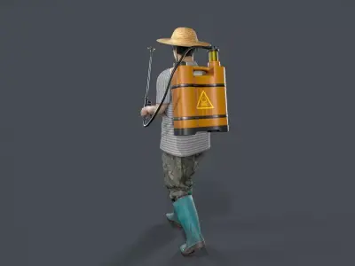 farmer Character Low-poly 3D model