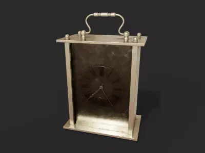 Animated Vintage Carriage Clock Low-poly 3D model