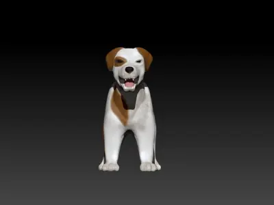 Jack Russell dog  Low-poly 3D model