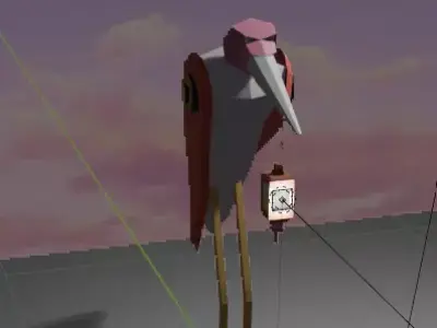 LOW poly bird mesh Free low-poly 3D model