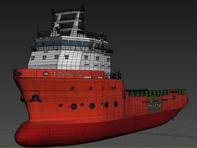 container ship Low-poly 3D model