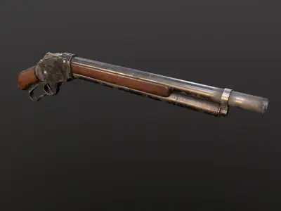 Winchester 1887 shotgun ww2 pbr Low-poly 3D model