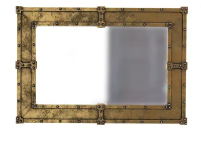 Mirror in the industrial frame 3D model