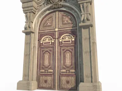 Classical entrance of architectural structure 3D model