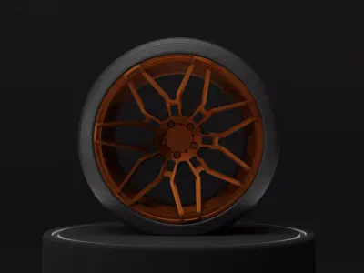 A wide sports car tire Free 3D model